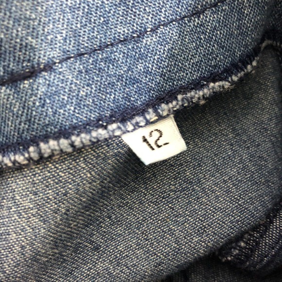 Vintage Denim Skirt Size 12 Cotton Studded Embellished - Picture 3 of 11